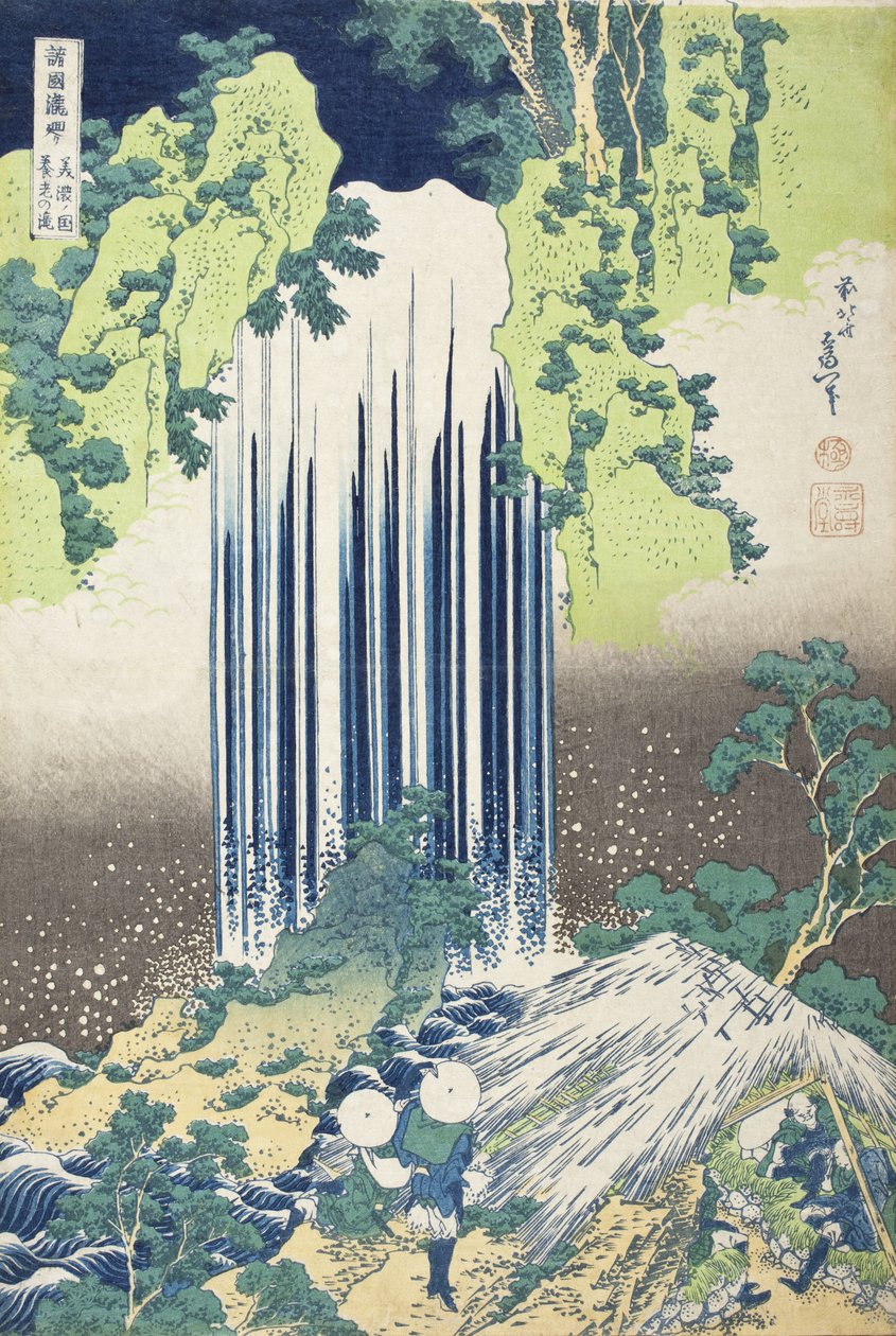 Wodospad Yōrō w prowincji Mino autorstwa Katsushika Hokusai