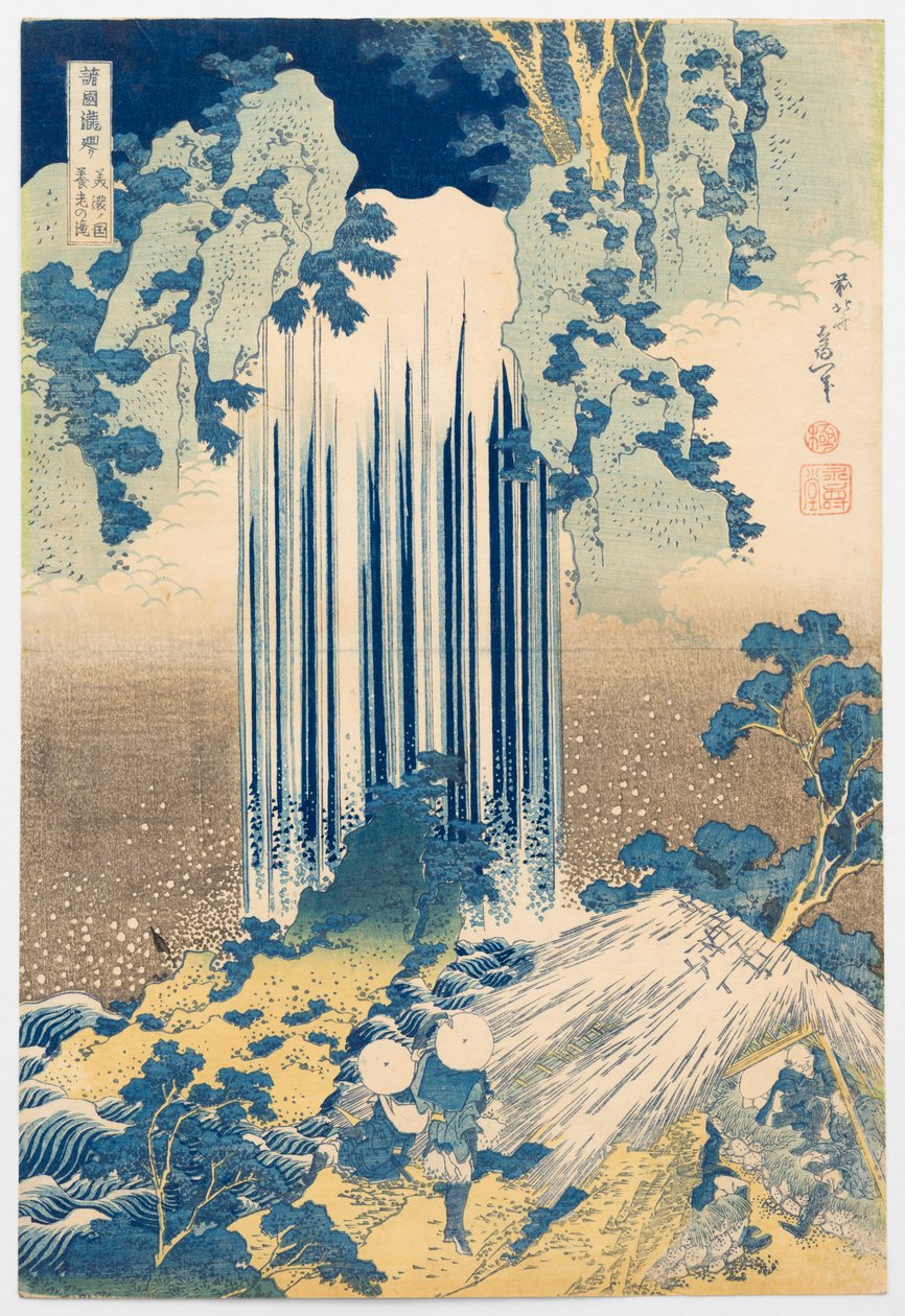 Wodospad Yōrō w prowincji Mino, z cyklu „Podróż po wodospadach różnych prowincji” autorstwa Katsushika Hokusai