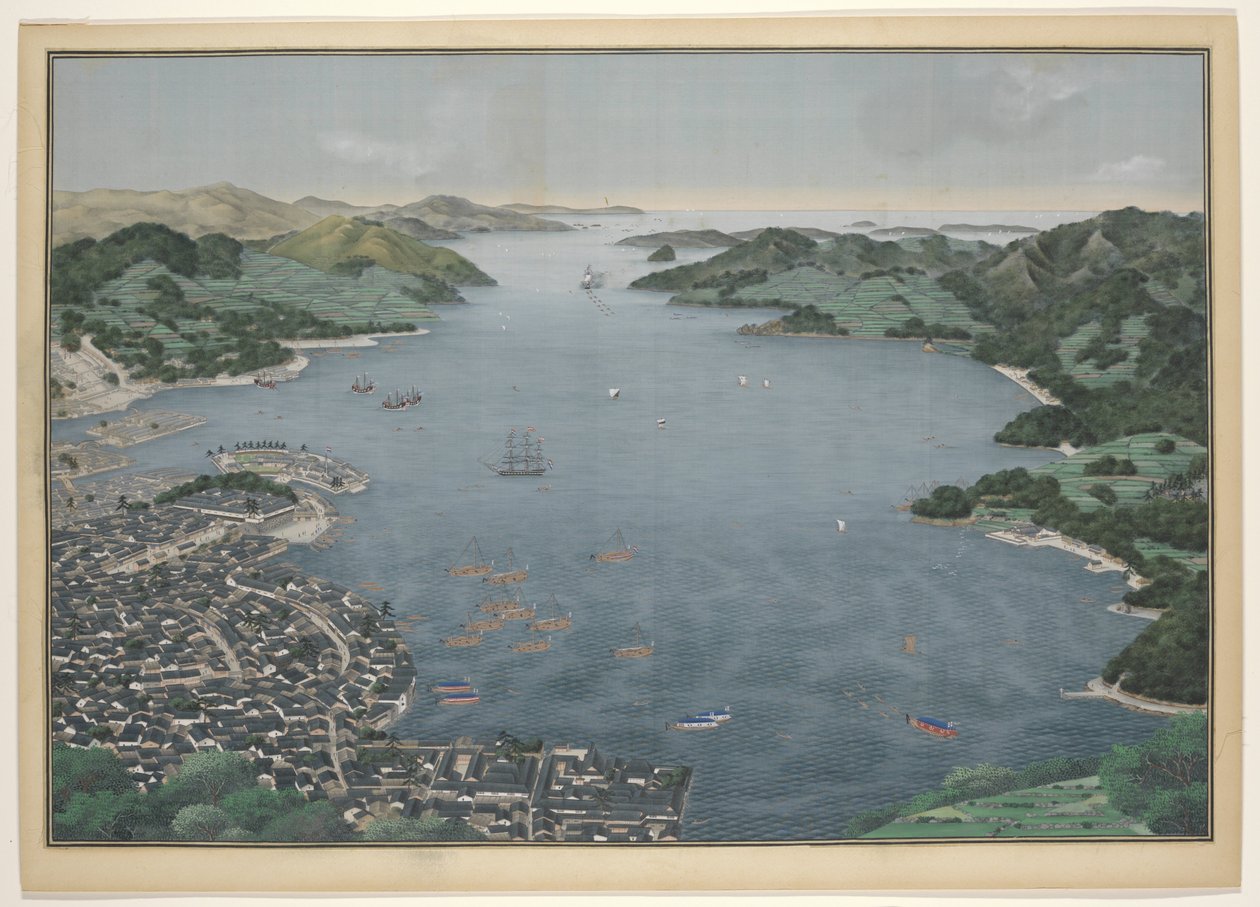 Nagasaki Zatoka Nagasaki autorstwa Kawahara Keiga (workshop of)
