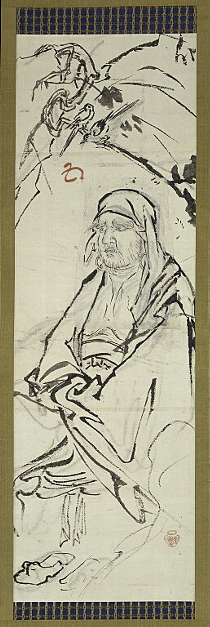 Daruma (Bodhidharma), jeden z sześciu szkiców autorstwa Kawanabe Kyosai
