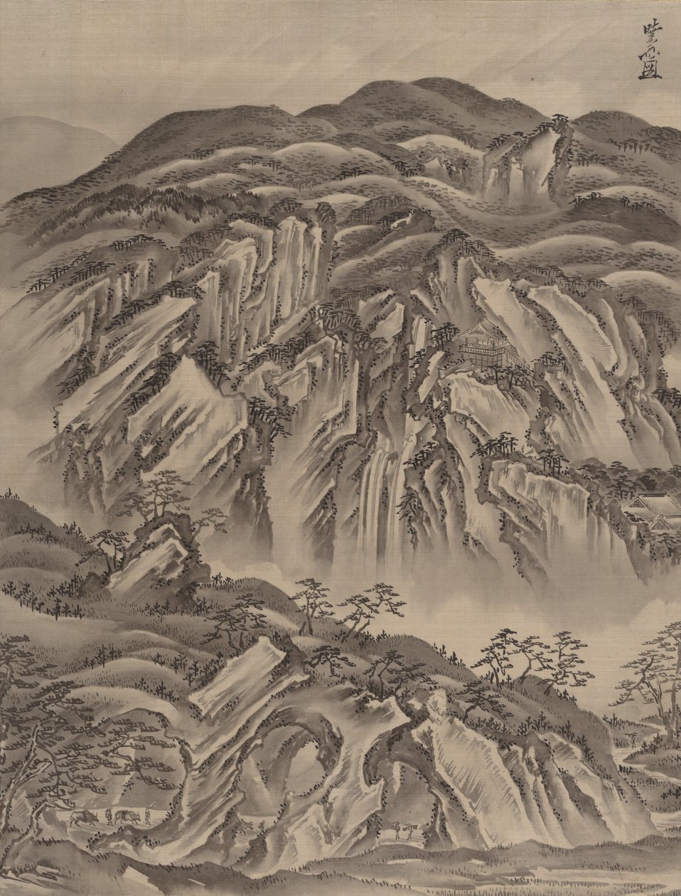 Krajobraz skalisty, ok. 1887. autorstwa Kawanabe Kyosai