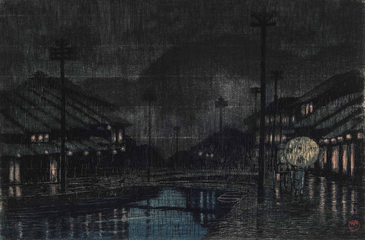 Artysta G Line Członek Tajima Kinosaki autorstwa Kawase Hasui