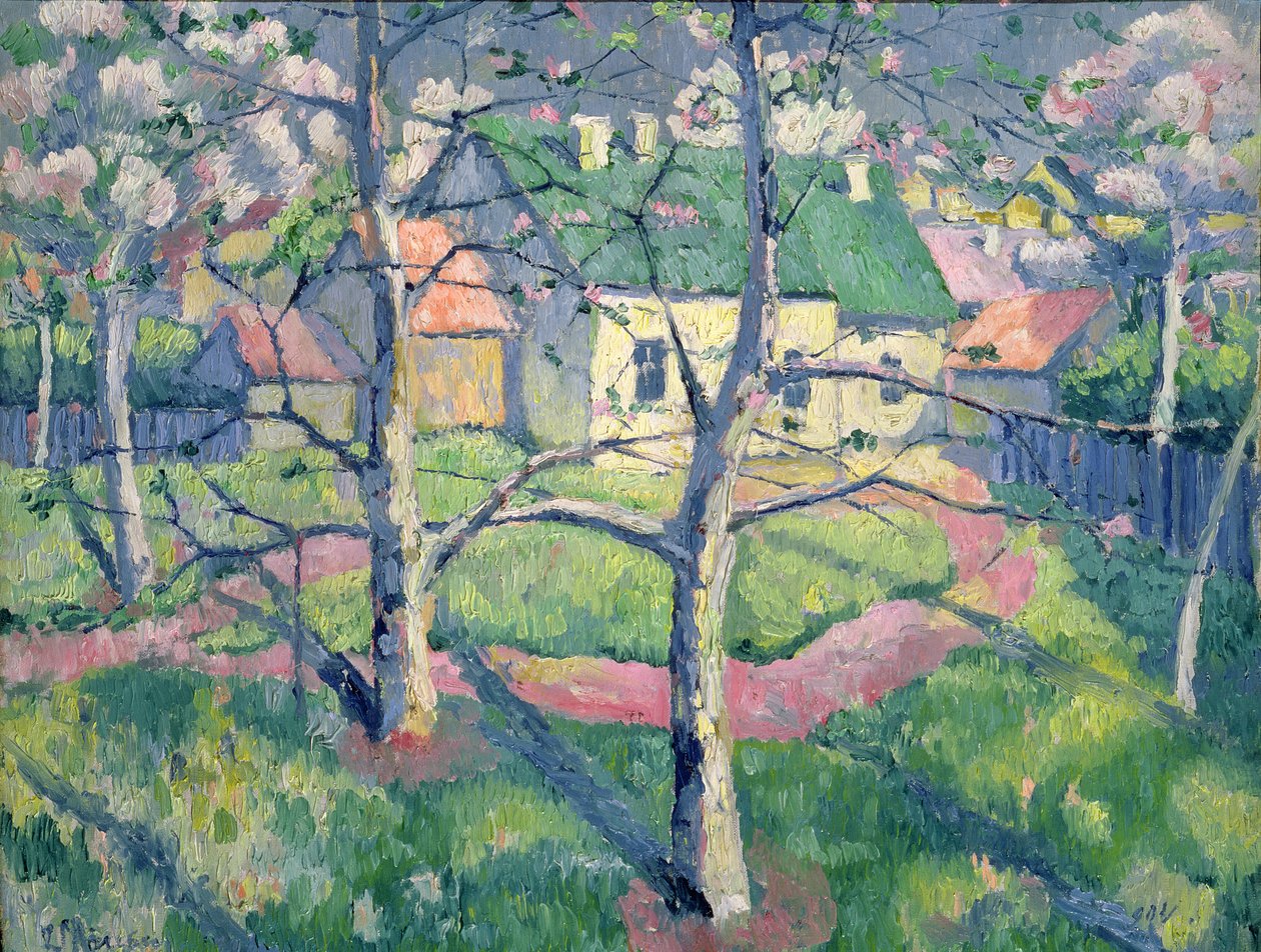 Jabłonie w rozkwicie, 1904 autorstwa Kazimir Severinovich Malevich
