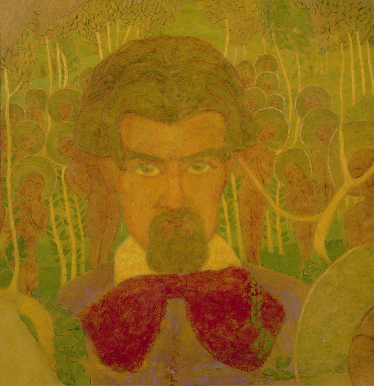 Autoportret, studium do fresku, 1907 (tempera na kartonie) autorstwa Kazimir Severinovich Malevich