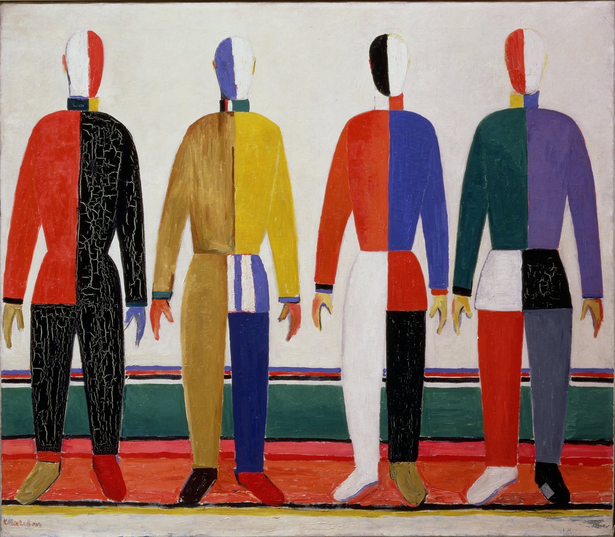 Sportowcy, czyli suprematyzm w konturach sportowców, 1928-32 autorstwa Kazimir Severinovich Malevich