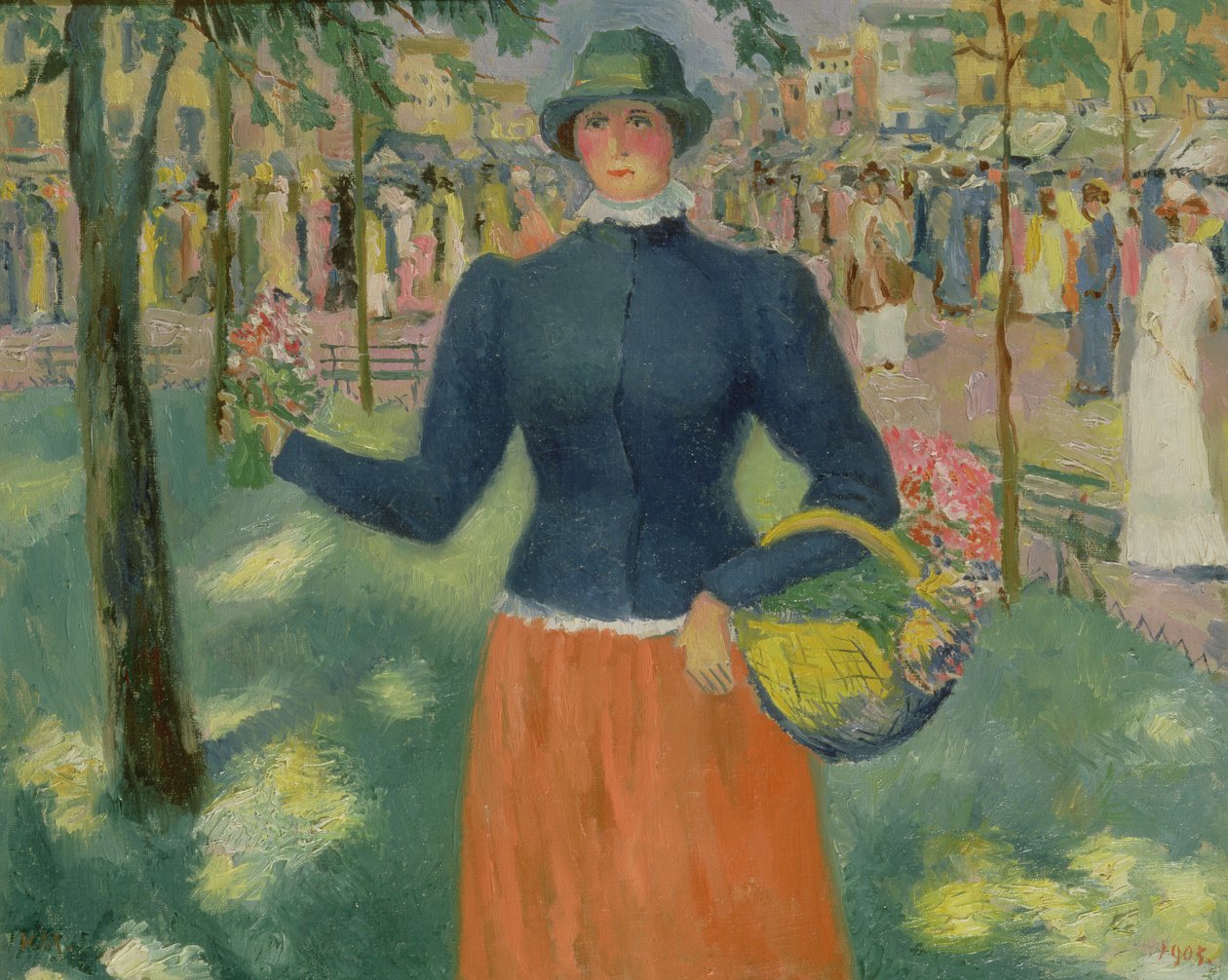 Studium sprzedawcy kwiatów, 1903 autorstwa Kazimir Severinovich Malevich