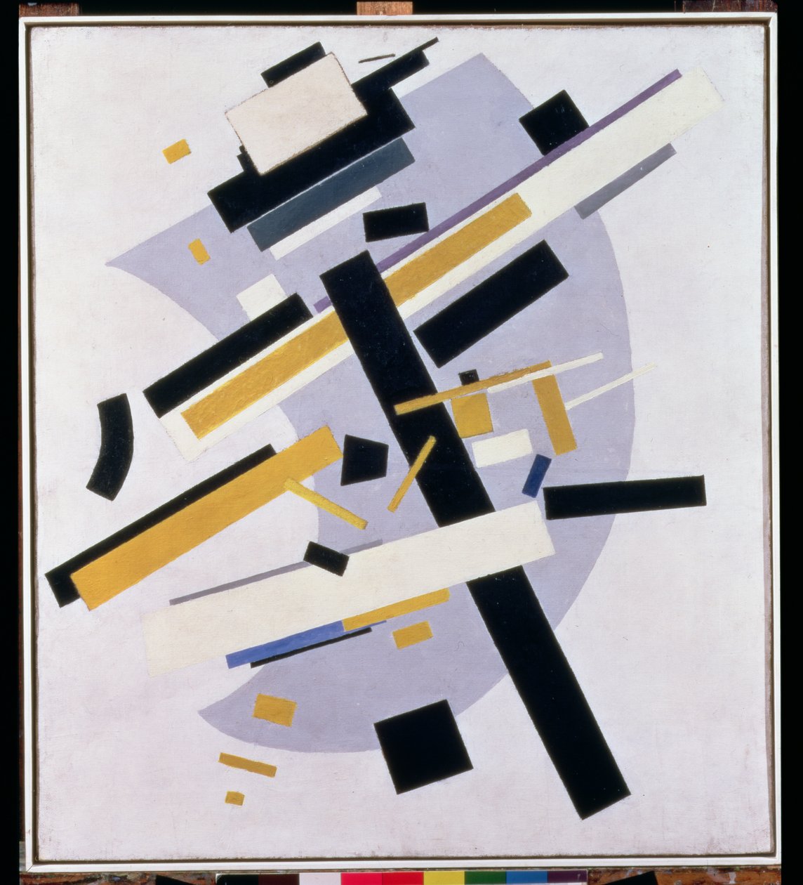 Supremus nr 58 Kompozycja dynamiczna w kolorach żółtym i czarnym, 1916 autorstwa Kazimir Severinovich Malevich
