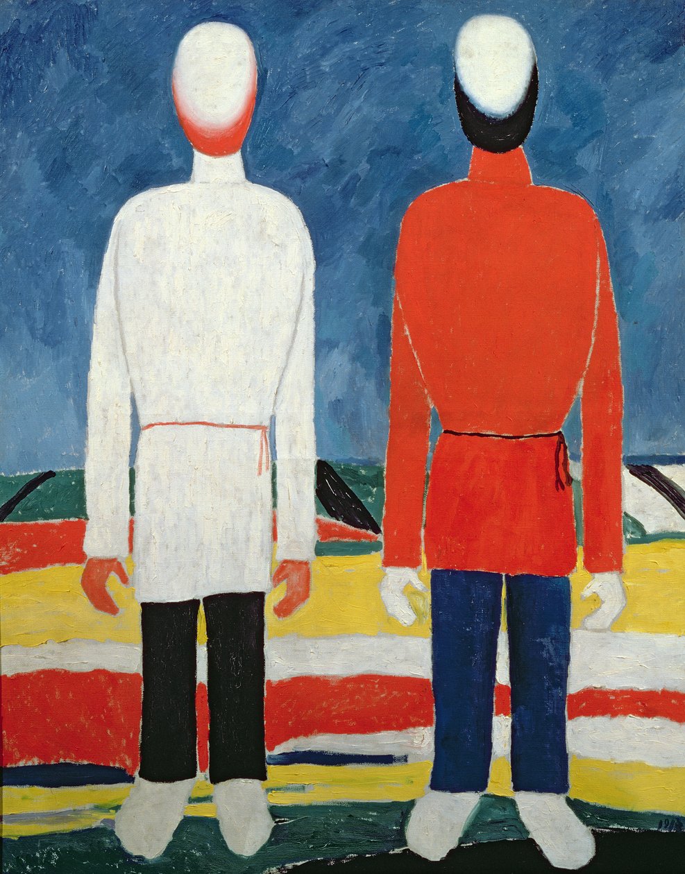 Dwie postacie męskie, 1928-32 autorstwa Kazimir Severinovich Malevich