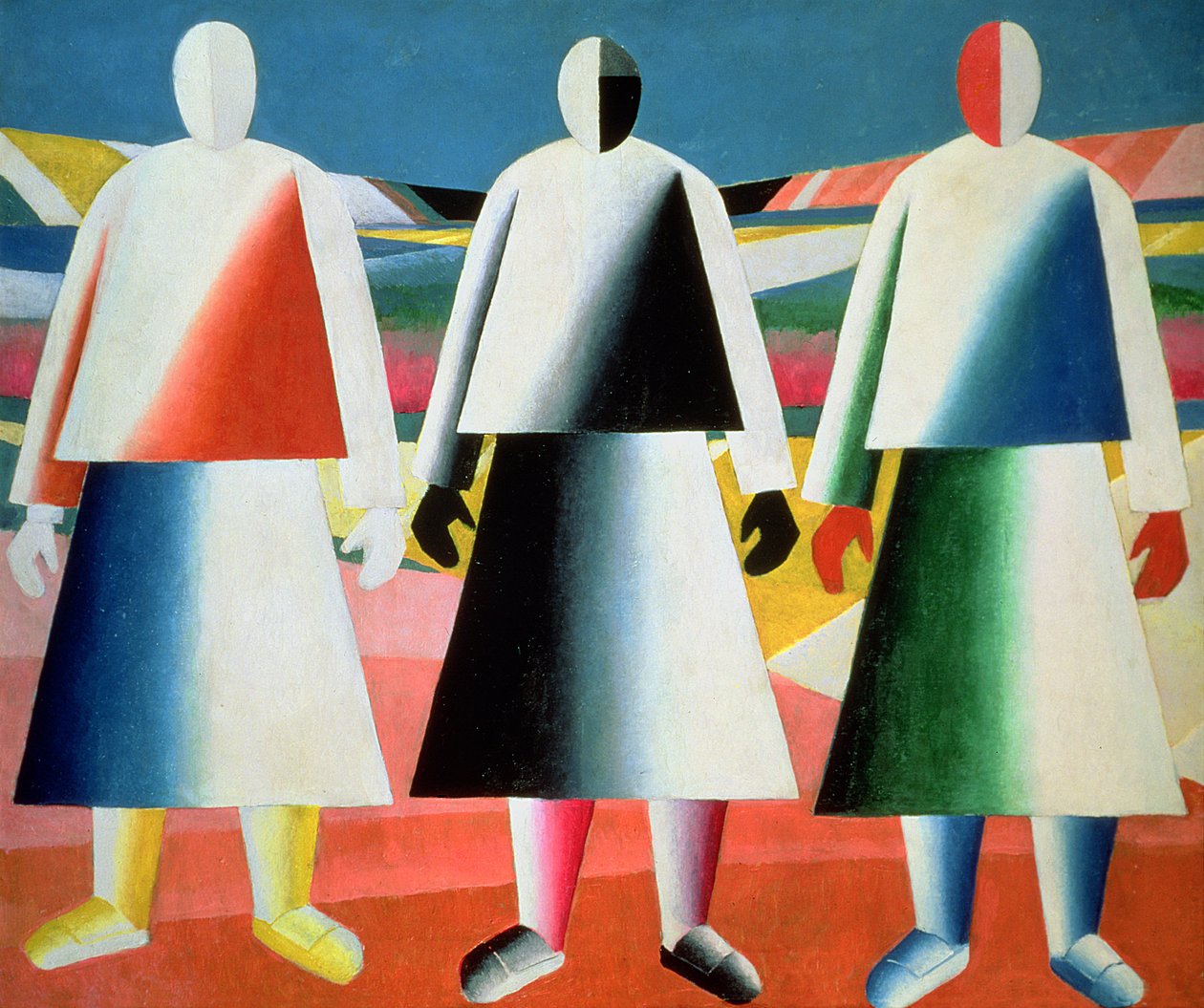 Młode dziewczyny na polu, 1928-32 autorstwa Kazimir Severinovich Malevich