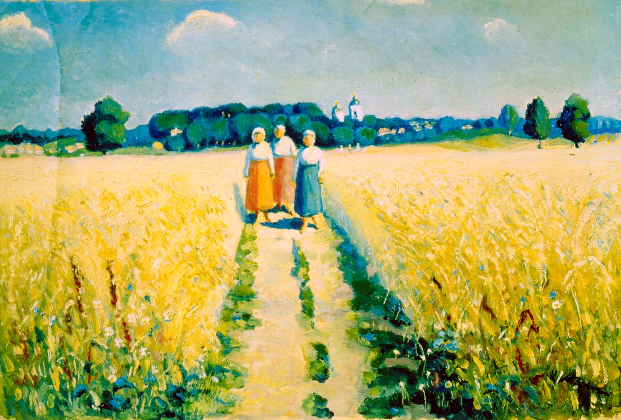 Trzy kobiety w drodze, po 1927 autorstwa Kazimir Severinovich Malevich