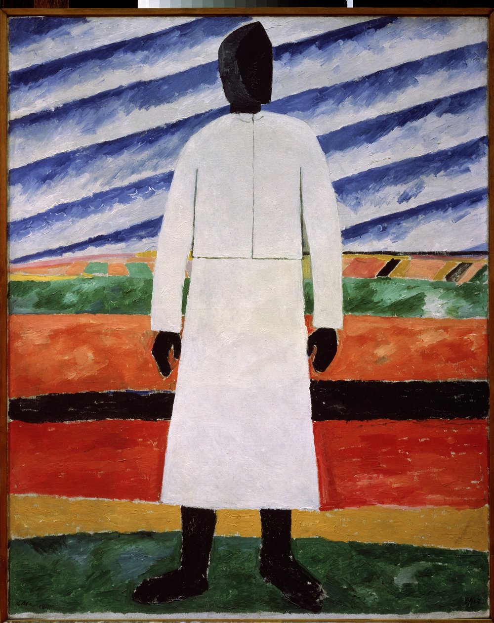 Żona rolnika z czarną twarzą. Obraz Kasimira Severinovicha Malewicza (Malevich, Malevic) (1878-1935), olej na płótnie autorstwa Kazimir Severinovich Malevich