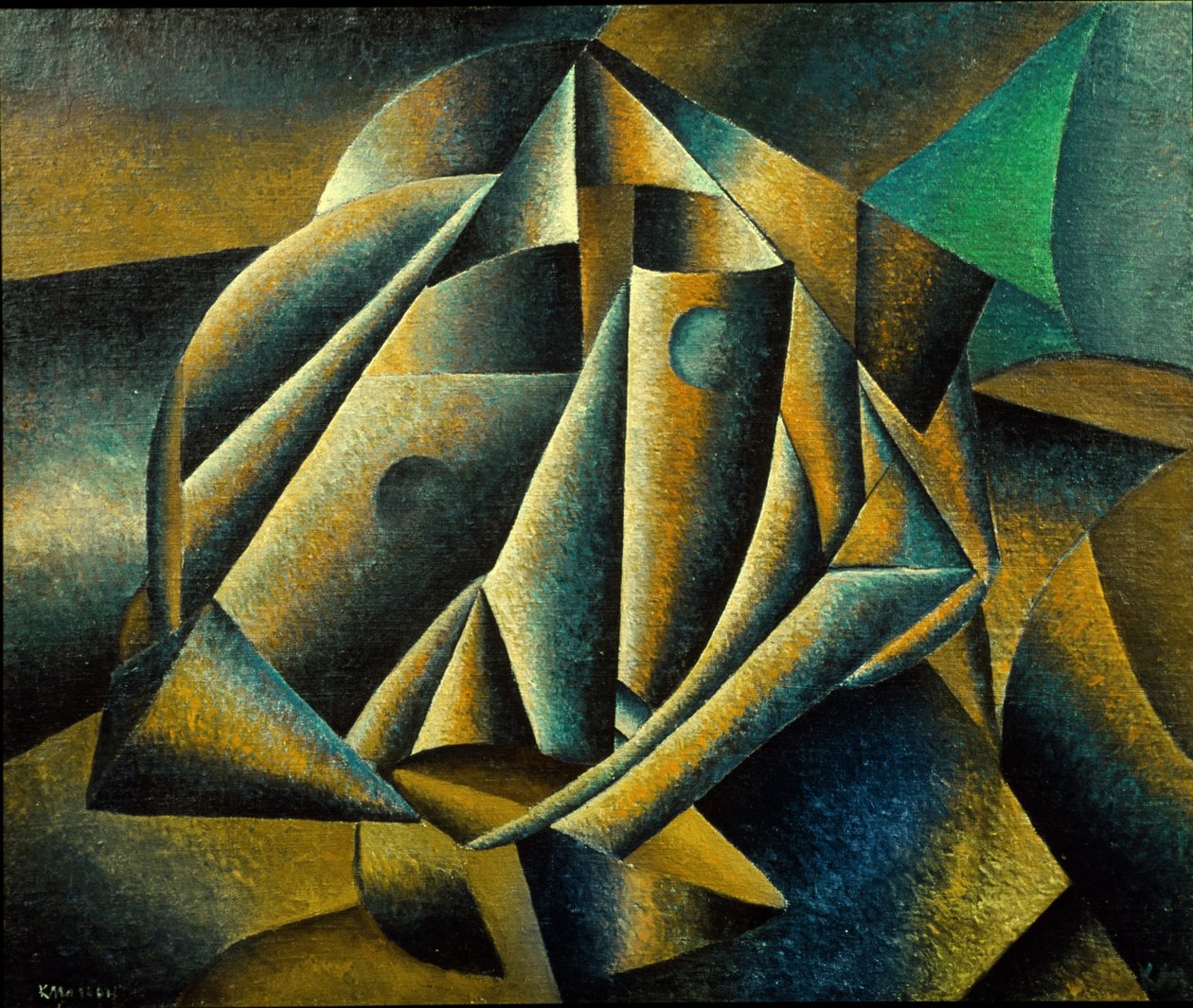 Głowa Chłopskiej Dziewczyny, 1912-13 autorstwa Kazimir Severinovich Malevich