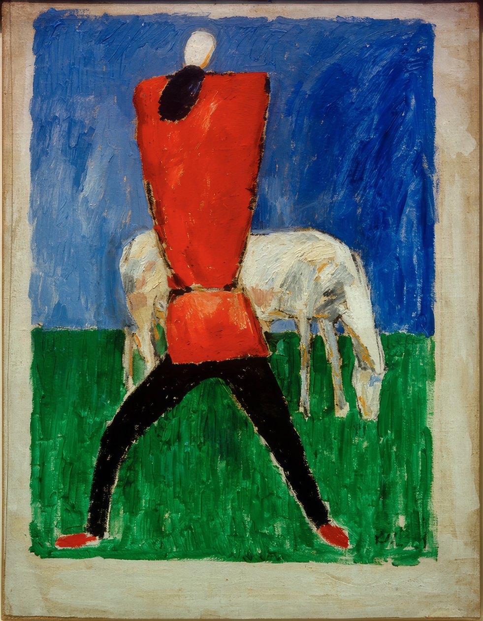 Człowiek i koń autorstwa Kazimir Severinovich Malevich