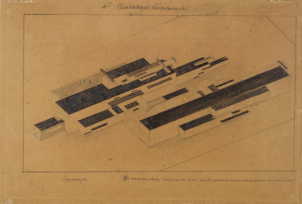 Budynki nowoczesne, 1923-1924 autorstwa Kazimir Severinovich Malevich