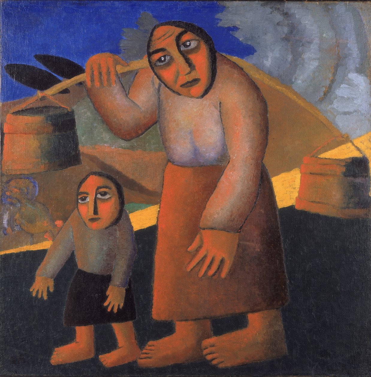 Chłopka z wiadrami i dzieckiem, ok. 1930 r. 1912 autorstwa Kazimir Severinovich Malevich