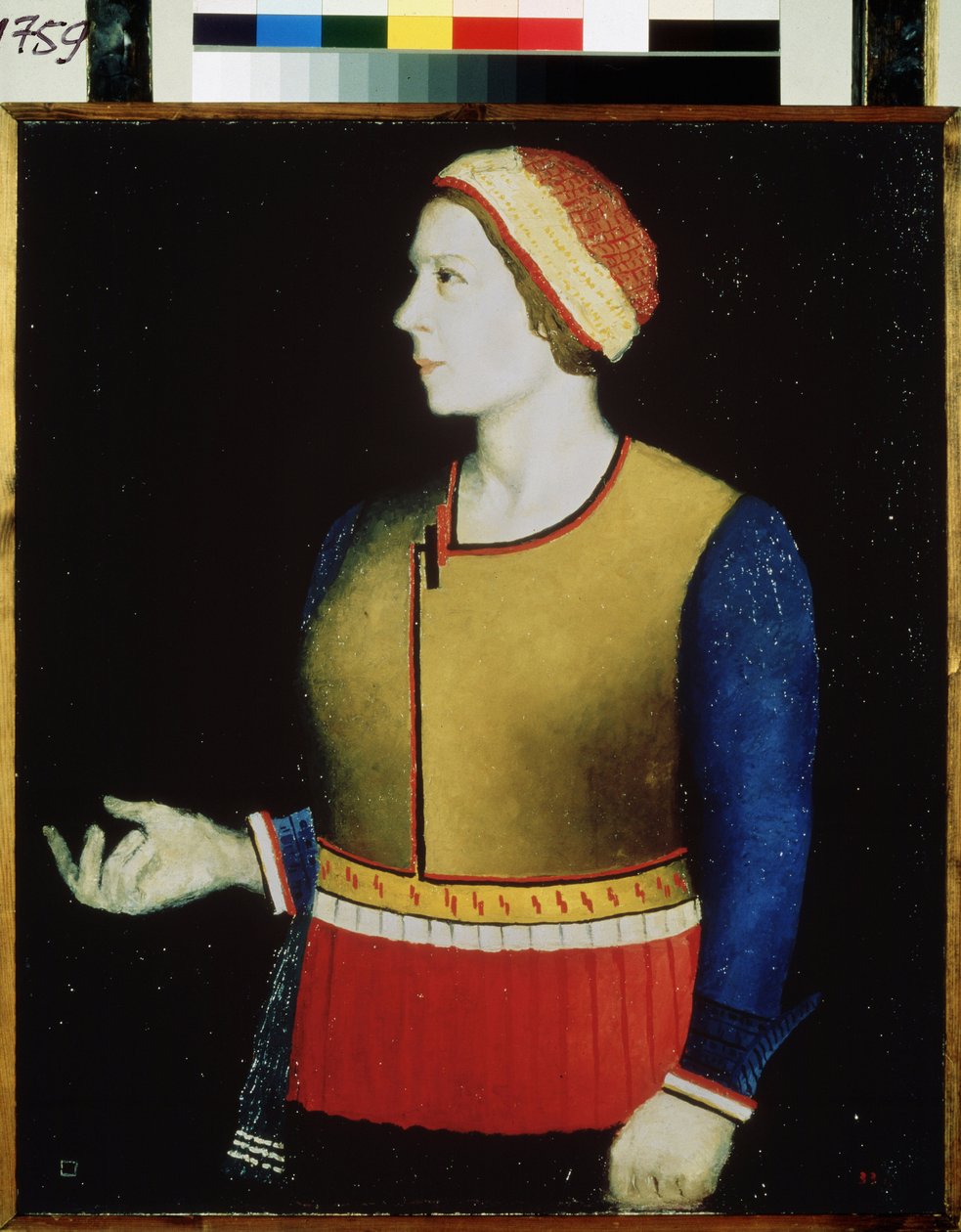 Portret żony artysty. Obraz Kasimira Severinovicha Malewicza (Malevich, Malevic) (1878-1935), olej na płótnie autorstwa Kazimir Severinovich Malevich