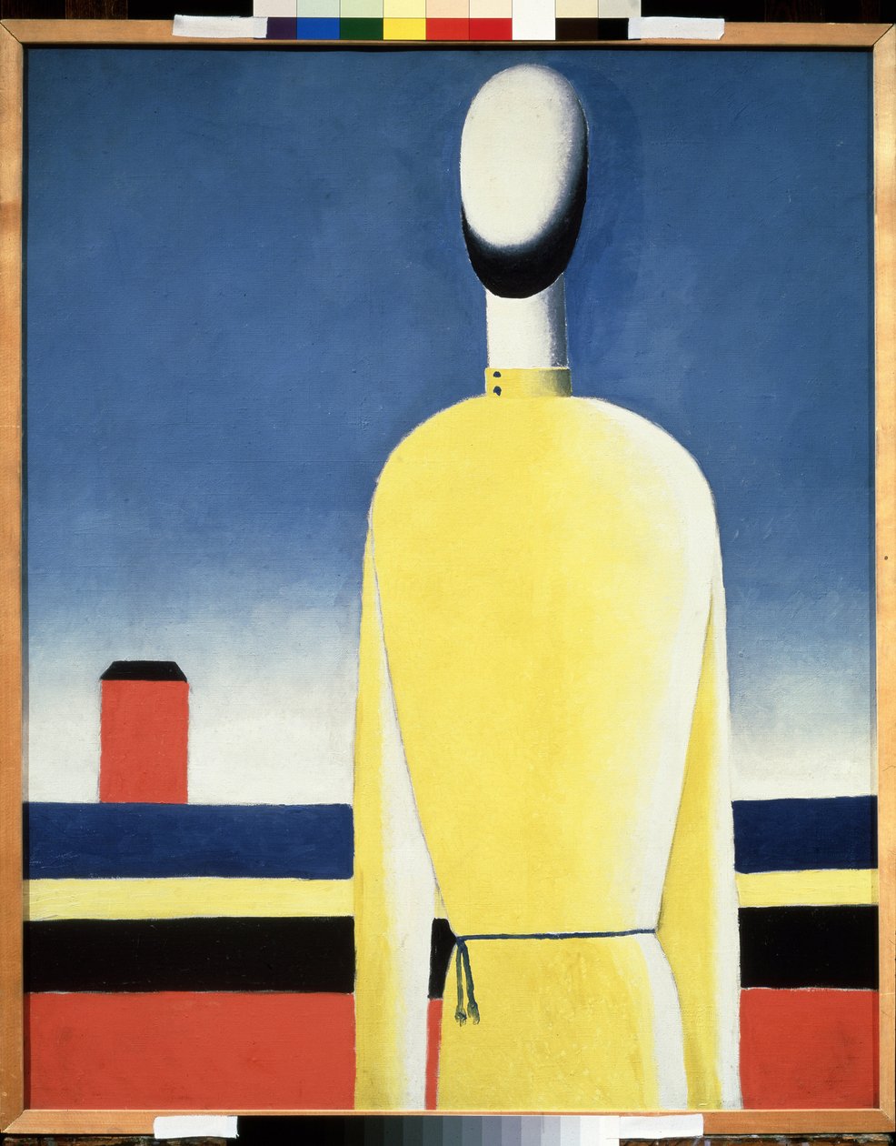 Skomplikowane przeczucie. Tułów w żółtej koszuli (skomplikowane przeczucie. Tułów w żółtej koszuli). Obraz Kasimira Severinovicha Malewicza (Malevich, Malevic) (1878-1935), olej na płótnie autorstwa Kazimir Severinovich Malevich
