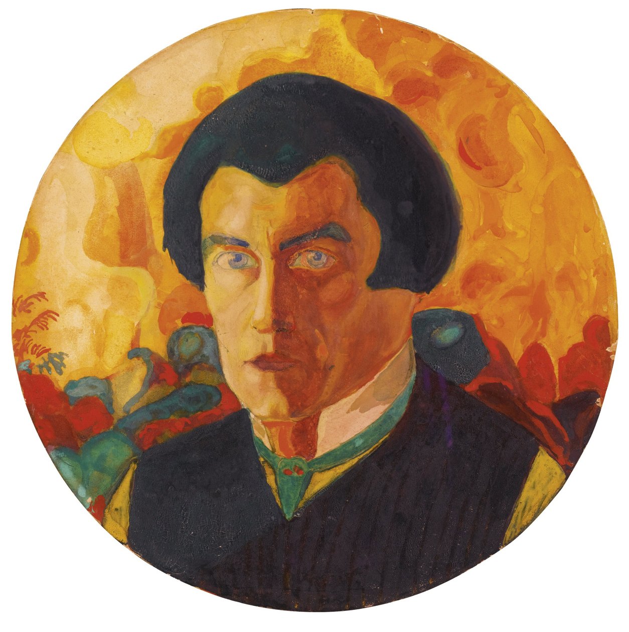 Autoportret 1908-1910 - obraz Kazimierza Siewierinowicza Malewicza (Malevich, Malevic) (1878-1935), autorstwa Kazimir Severinovich Malevich