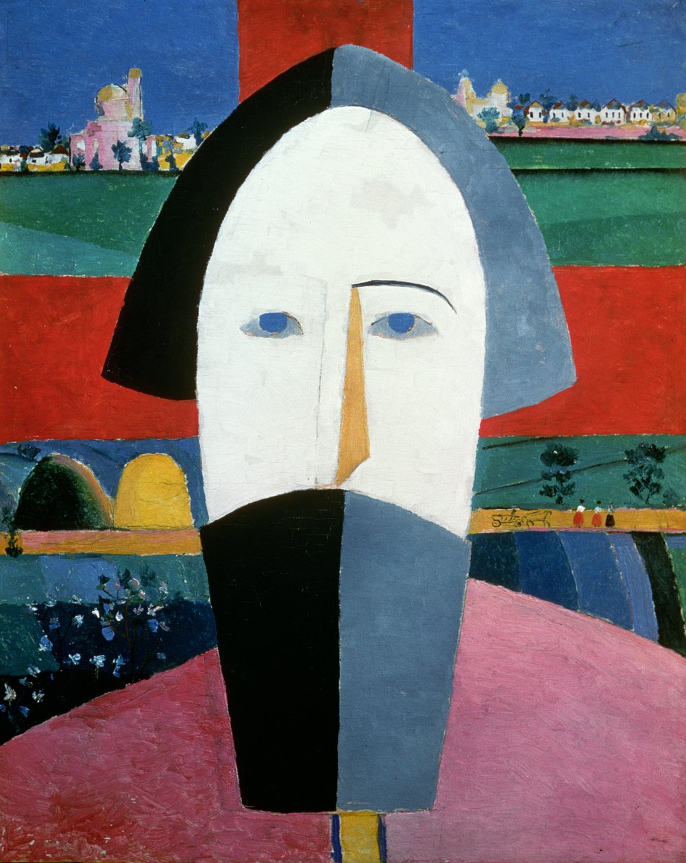Głowa chłopa, ok. 1929-32 (olej na płótnie) autorstwa Kazimir Severinovich Malevich