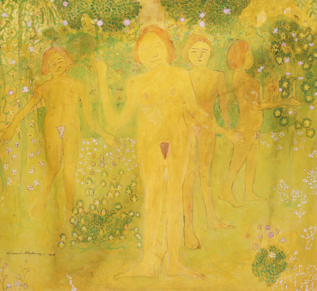 Tajemnica pokusy, 1908 autorstwa Kazimir Severinovich Malevich