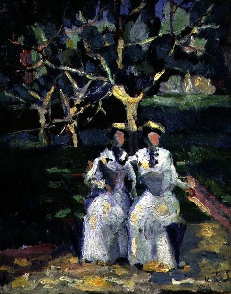 Dwie kobiety w ogrodzie autorstwa Kazimir Severinovich Malevich