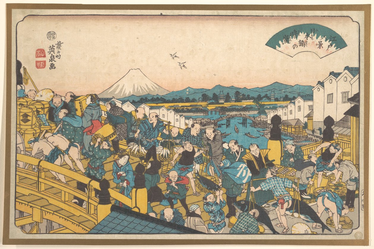 Wieczorna poświata w Nihonbashi autorstwa Keisai Eisen