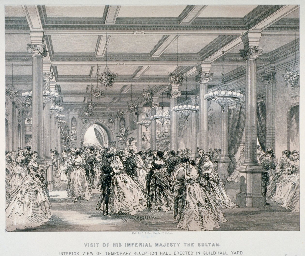 Przyjęcie dla sułtana Turcji, Guildhall, City of London, 1867 autorstwa Kell Brothers