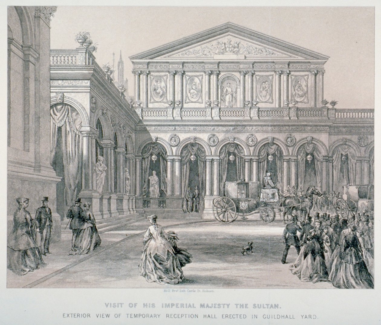 Wizyta Abd-ul-Aziza, sułtana Turcji w Guildhall, City of London, 1867. autorstwa Kell Brothers