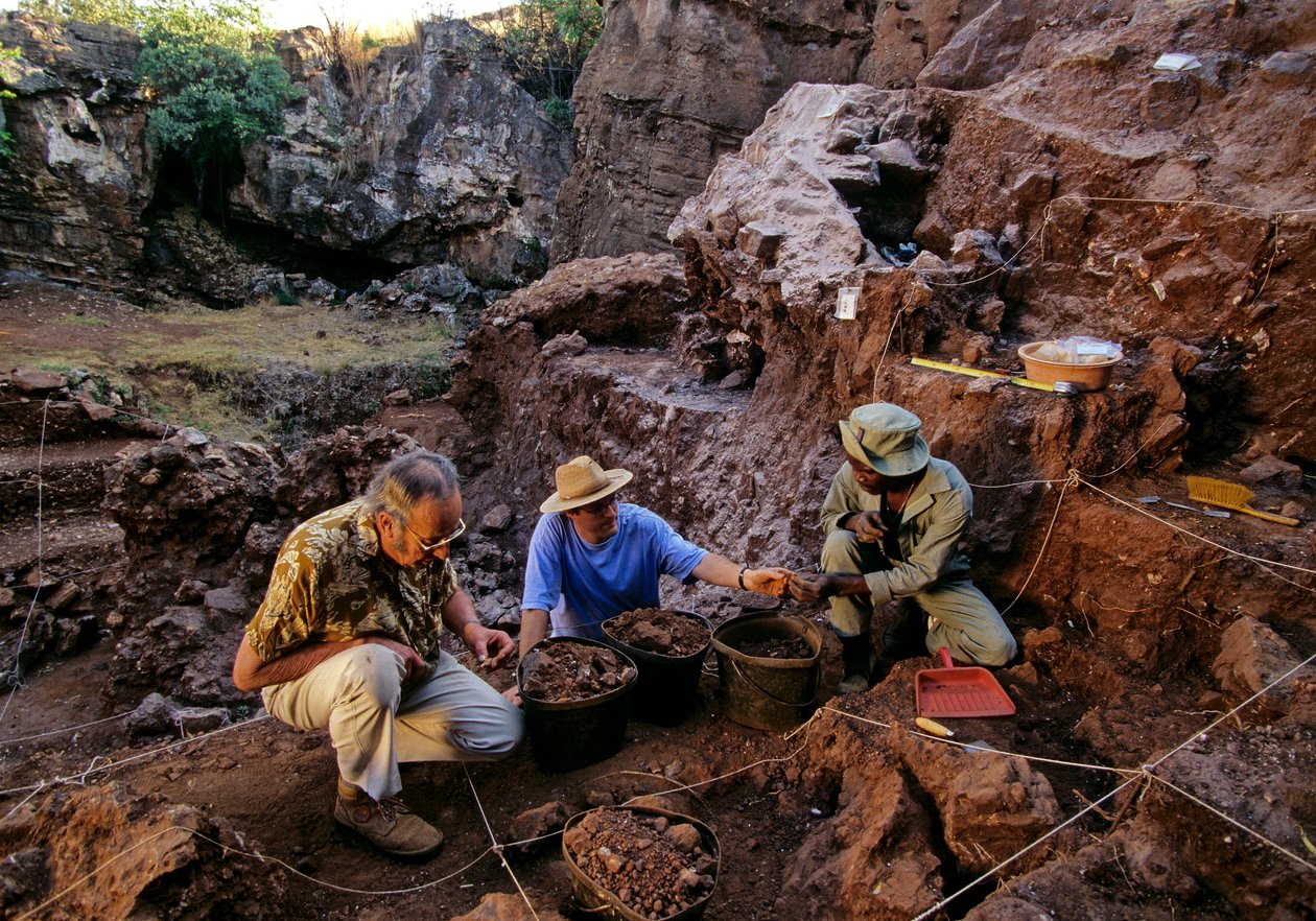 Stanowisko Drimolean, niedaleko Johannesburga, RPA, hominid sprzed 2 milionów lat autorstwa Kenneth Garrett