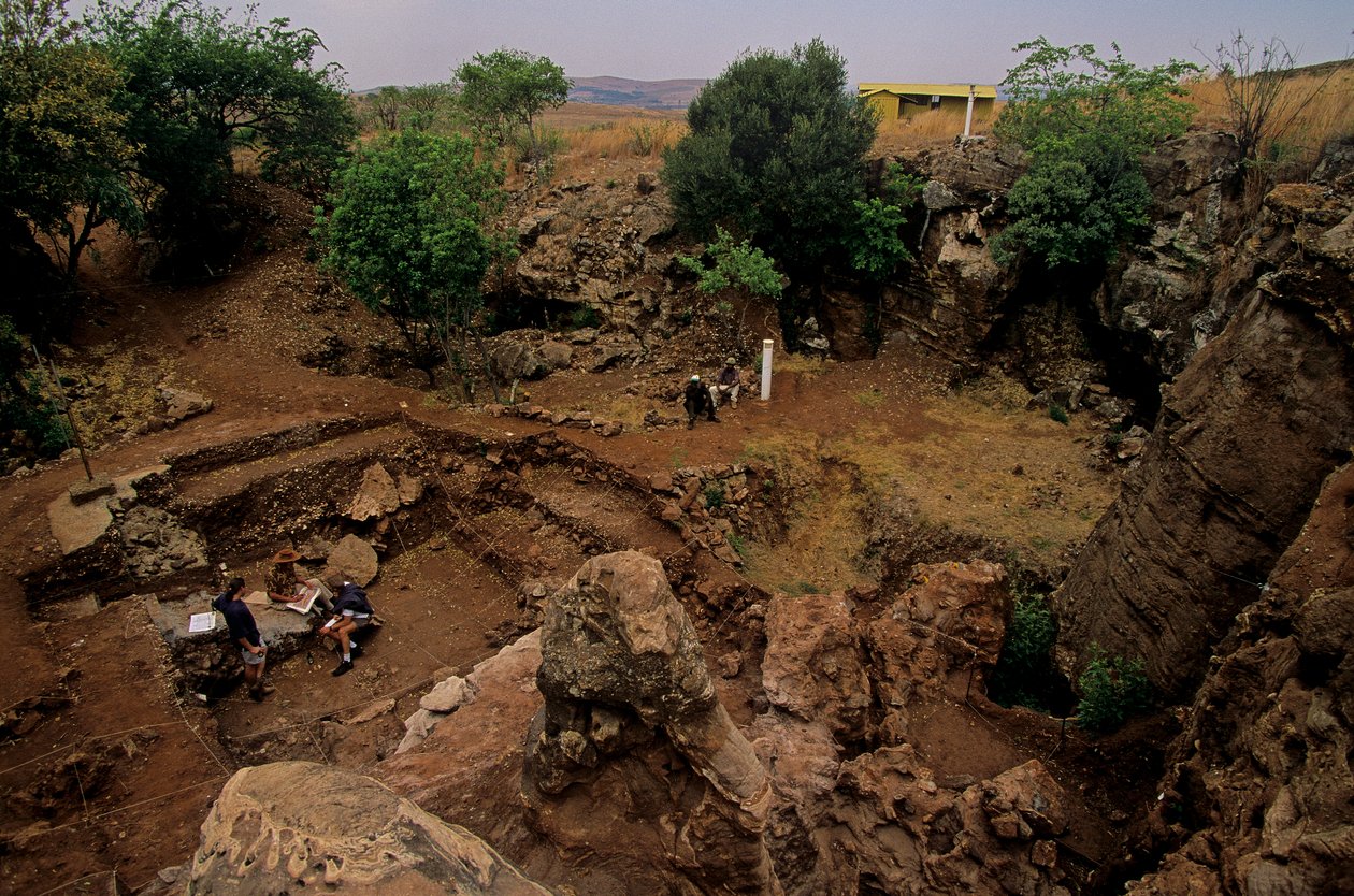 Stanowisko Drimolean, niedaleko Johannesburga, RPA, hominid sprzed 2 milionów lat, autorstwa Kenneth Garrett