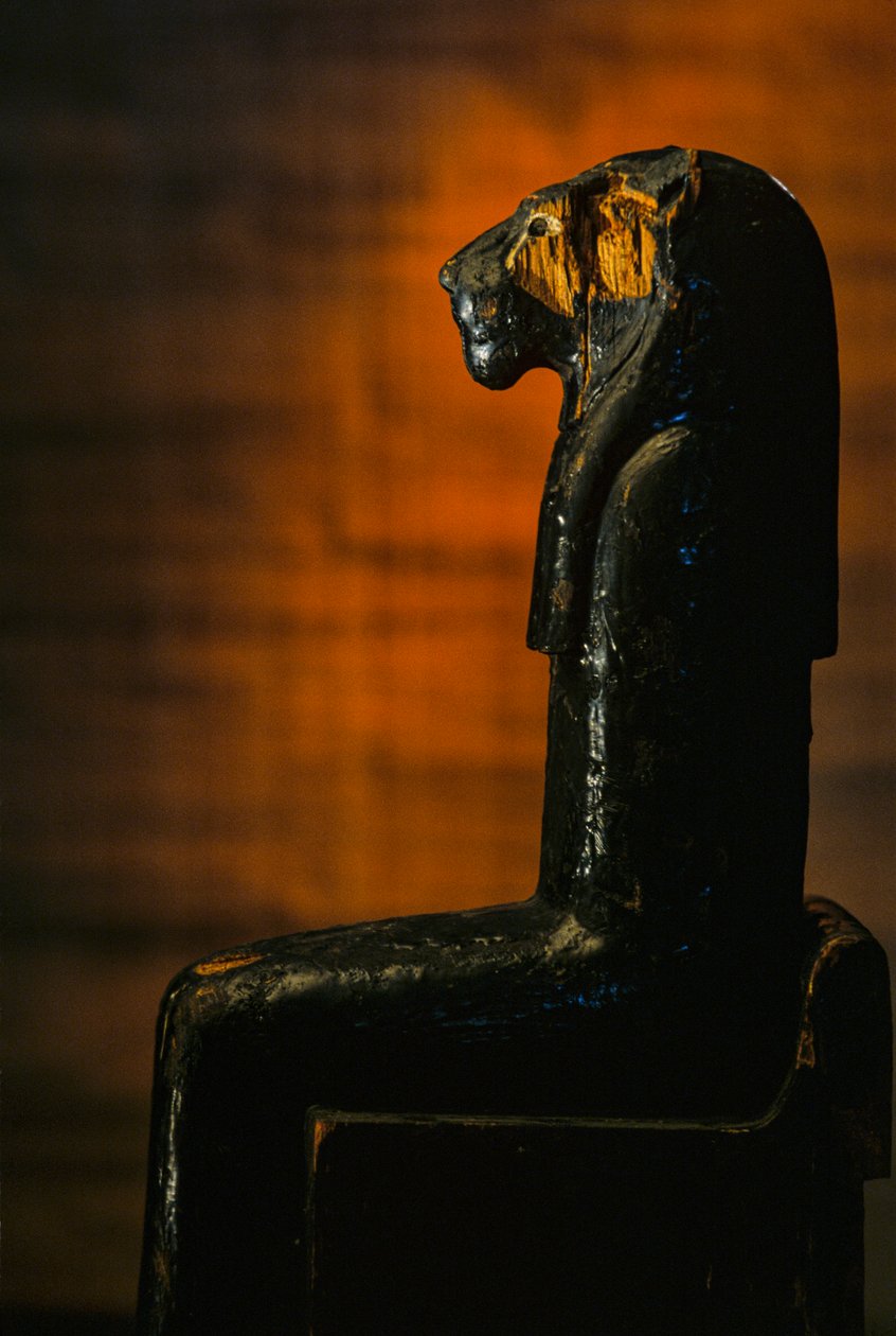 Posąg Bogini Leoniny, Amenhotep II; Bogini Leoniny; KV 35; drewno, 2009 (zdjęcie) autorstwa Kenneth Garrett