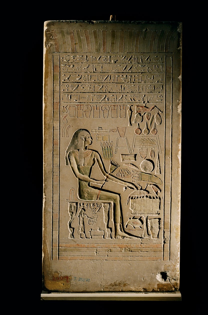 Wapienna stela Lady Senetities, Muzeum Egipskie, Kair, 2002 r. (zdjęcie) autorstwa Kenneth Garrett