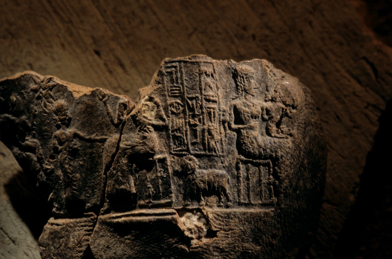 Urkesh, Imperium Hurryjskie, Syria, 2400 p.n.e., Giorgio Buccellati, odcisk pieczęci błotnej qu..., 2004 (zdjęcie) autorstwa Kenneth Garrett