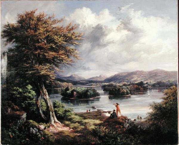 Jezioro Menteith (olej na płótnie) autorstwa Kenneth Macleay