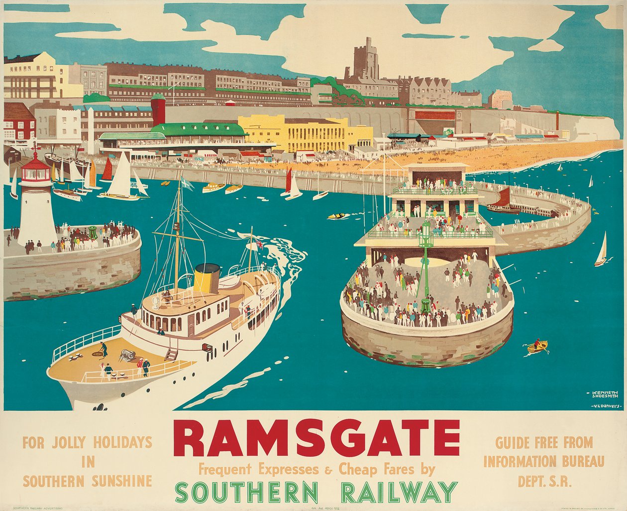 Plakat Southern Railway reklamujący Ramsgate autorstwa Kenneth Shoesmith and Verney L. Danvers