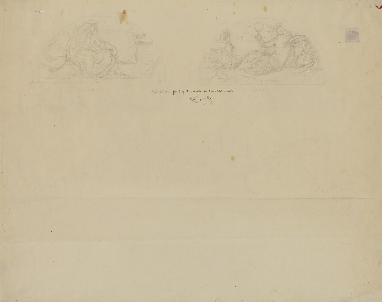 (Rotunda Kapitolu Stanu Iowa) (studium dla Two Lunettes) autorstwa Kenyon Cox