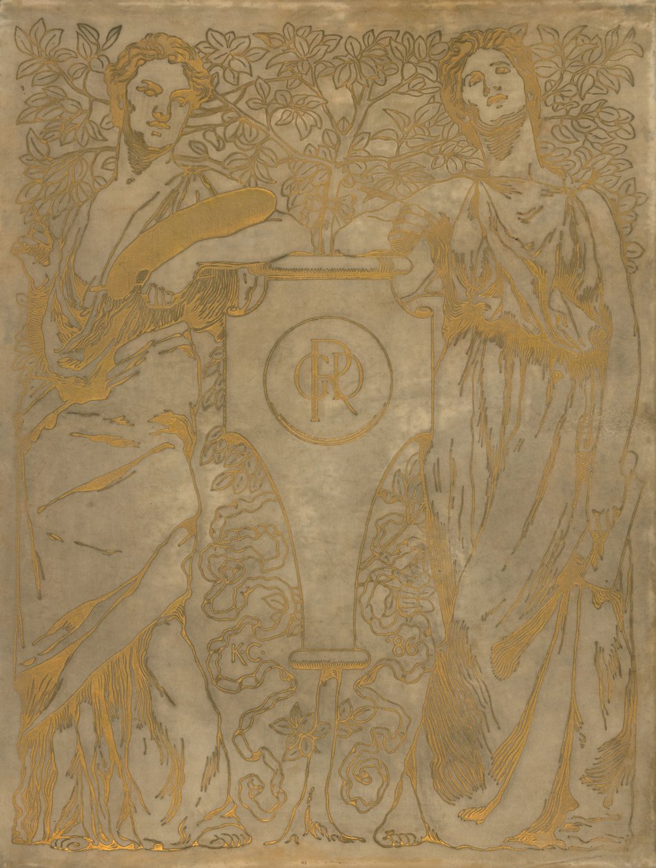 Okładka „Błogosławionego Damozela” Dantego Gabriela Rossettiego (1828-82), wydana w 1886 r. autorstwa Kenyon Cox