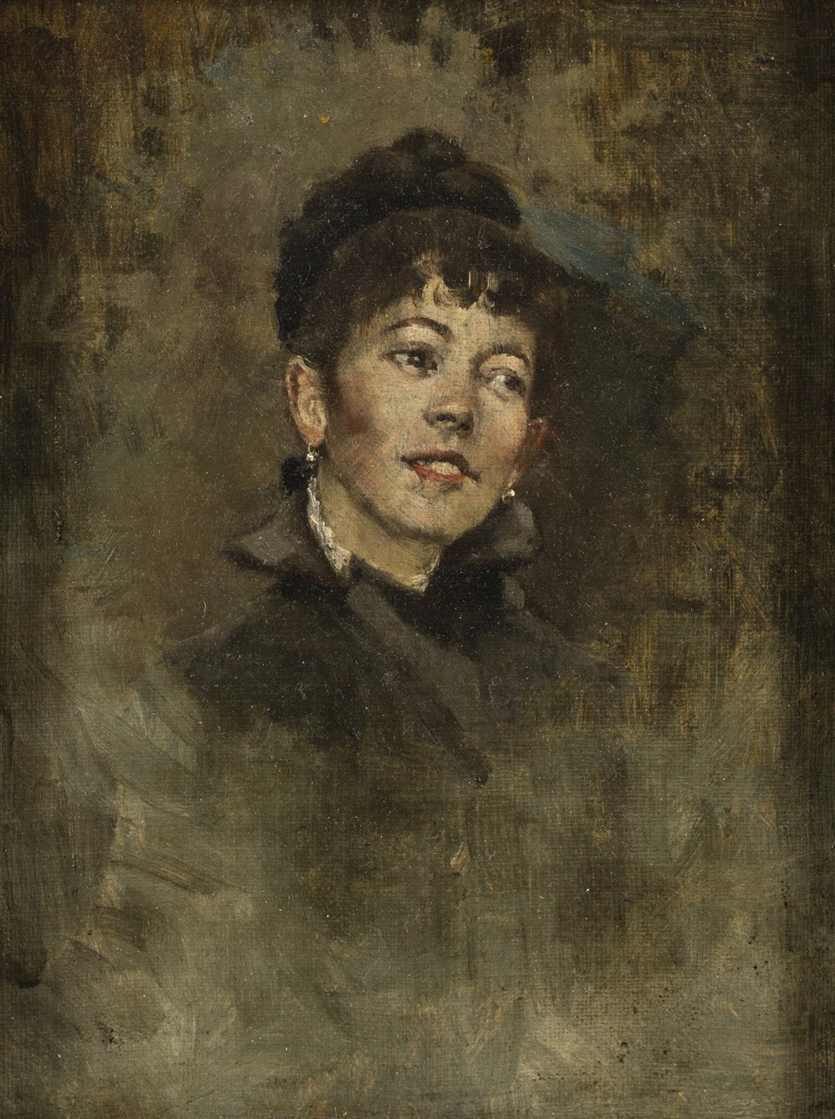 Głowa młodej dziewczyny, 1878-1882 (olej na desce kompozycyjnej) autorstwa Kenyon Cox