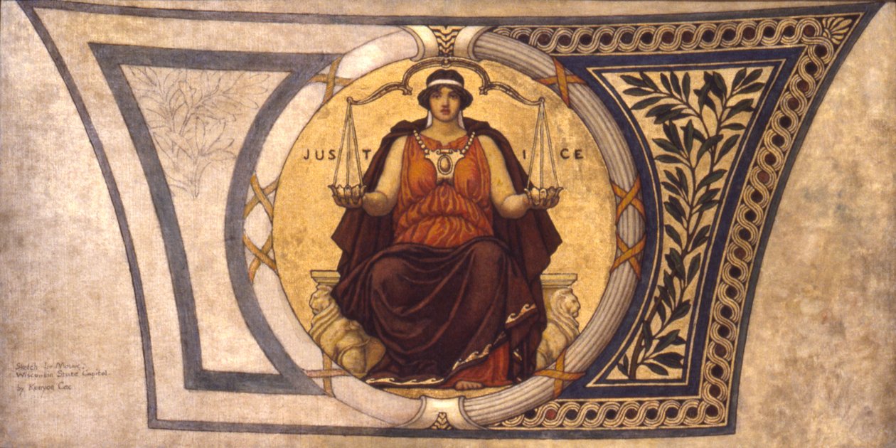 Study for Mosaic, Wisconsin State Capital, Justice, ca. 1913. autorstwa Kenyon Cox