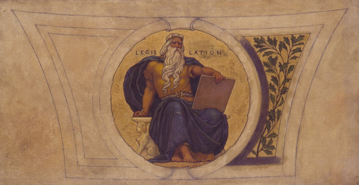 Studium dla Mosaic, stolica stanu Wisconsin, "Legislacja" autorstwa Kenyon Cox