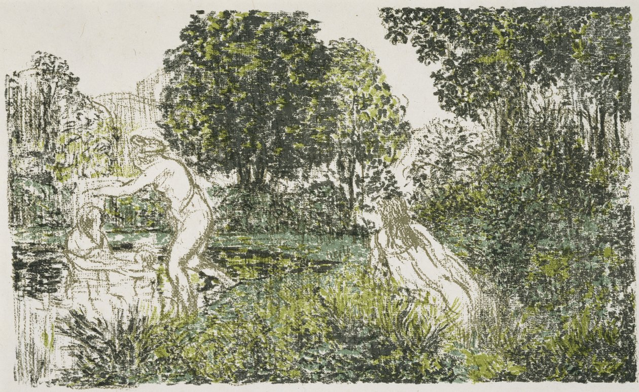 Les Baigneuses (Maudytojai), 1899-1900 (spalvota litografija) Poli autorstwa Ker Xavier Roussel