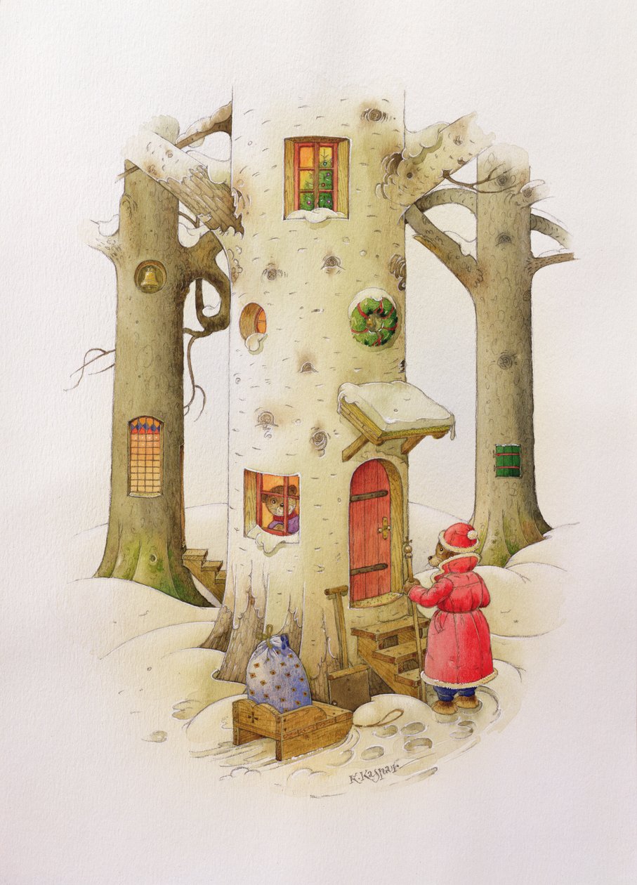 Miś Mikołaj, 1999 (wc na papierze) autorstwa Kestutis Kasparavicius