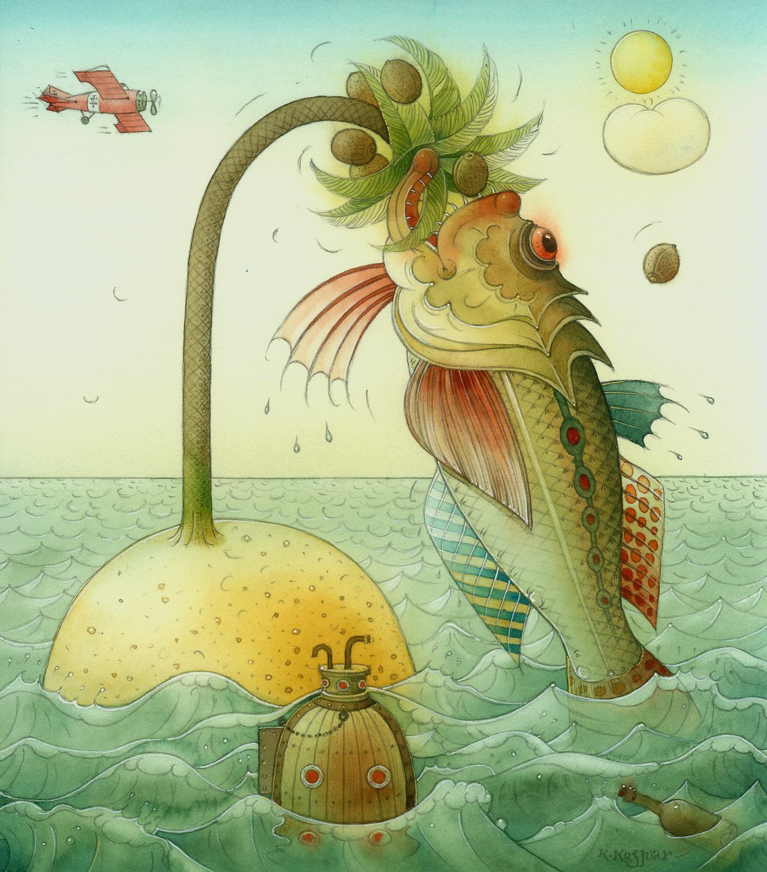Ryba, 2006 (wc na papierze) autorstwa Kestutis Kasparavicius