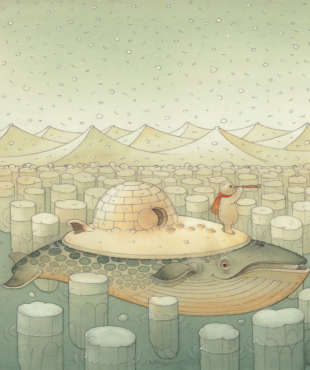 Wyspa, 2005 (wc na papierze) autorstwa Kestutis Kasparavicius
