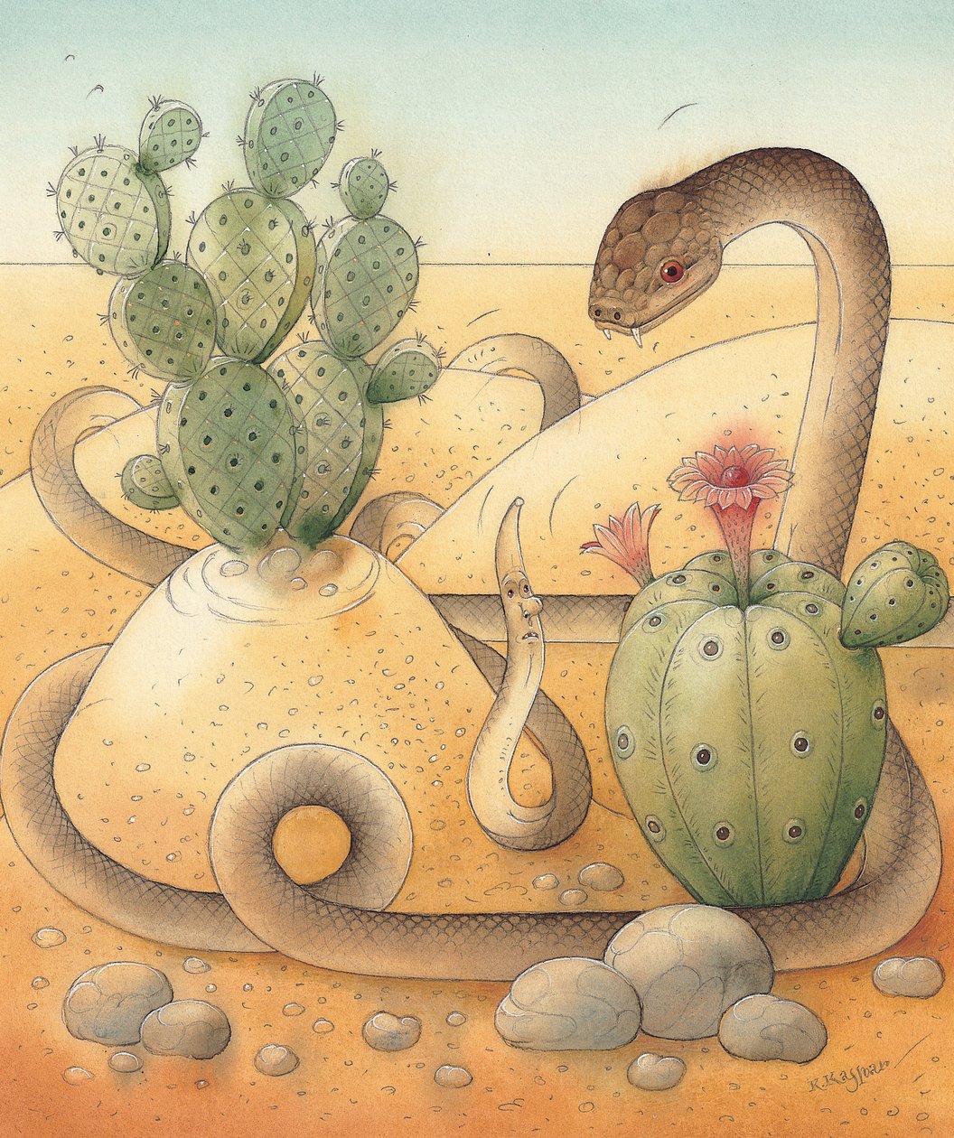 Wąż, 2005 (wc na papierze) autorstwa Kestutis Kasparavicius