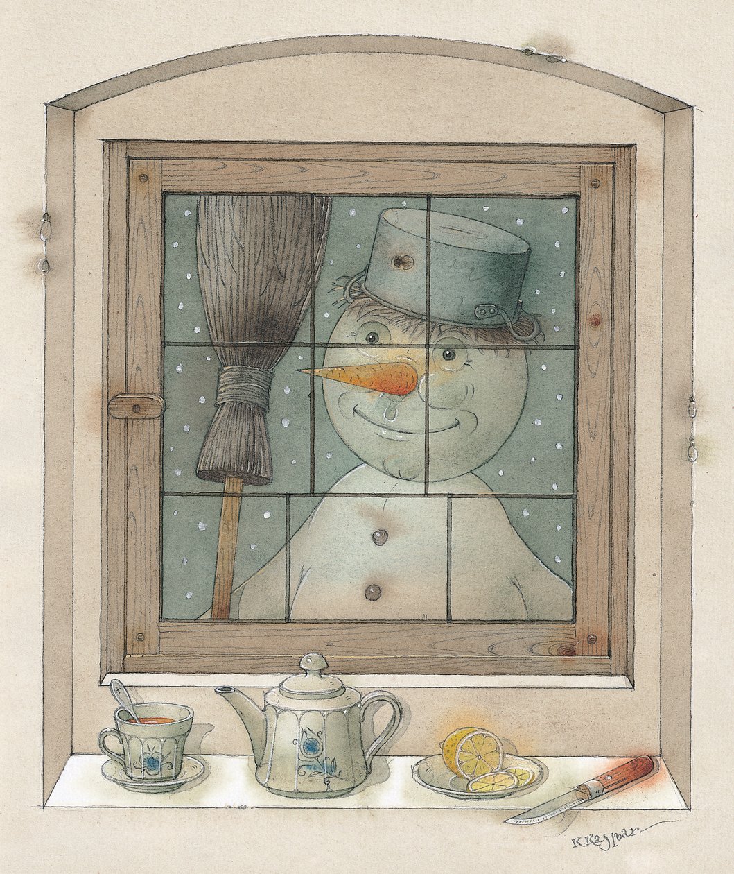Bałwan, 2003 (wc na papierze) autorstwa Kestutis Kasparavicius
