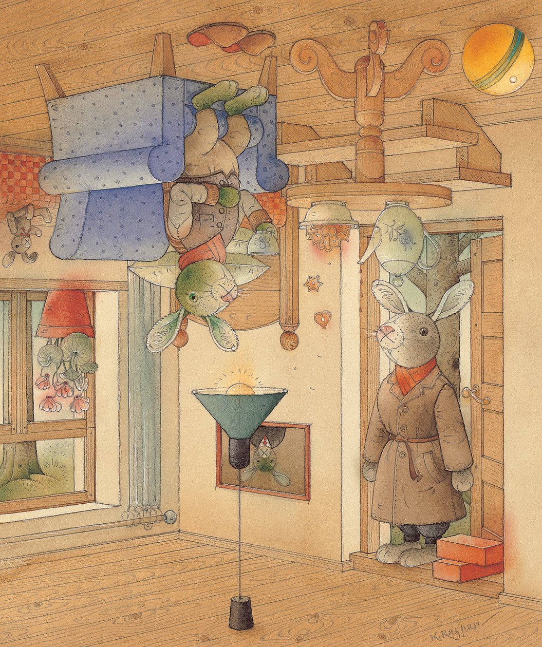Dwa króliki, 2005 (wc na papierze) autorstwa Kestutis Kasparavicius
