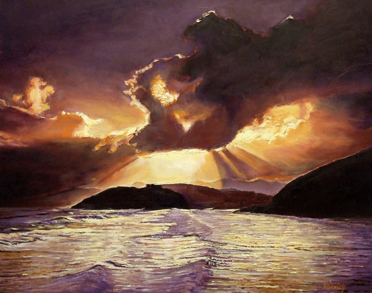Nadchodzi burza, 2008 autorstwa Kevin Guild of Railway Artist Parrish