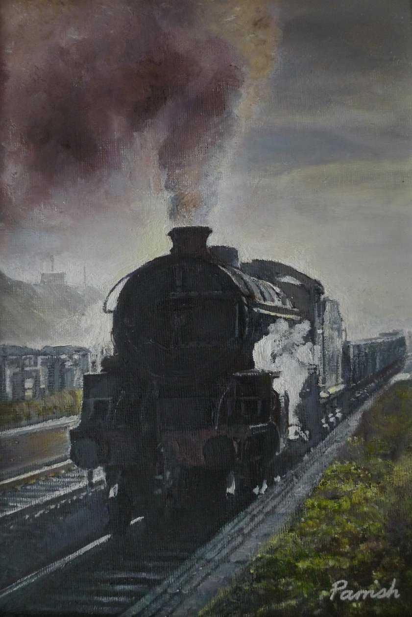 Pociąg nadchodzi, 2013 autorstwa Kevin Guild of Railway Artist Parrish