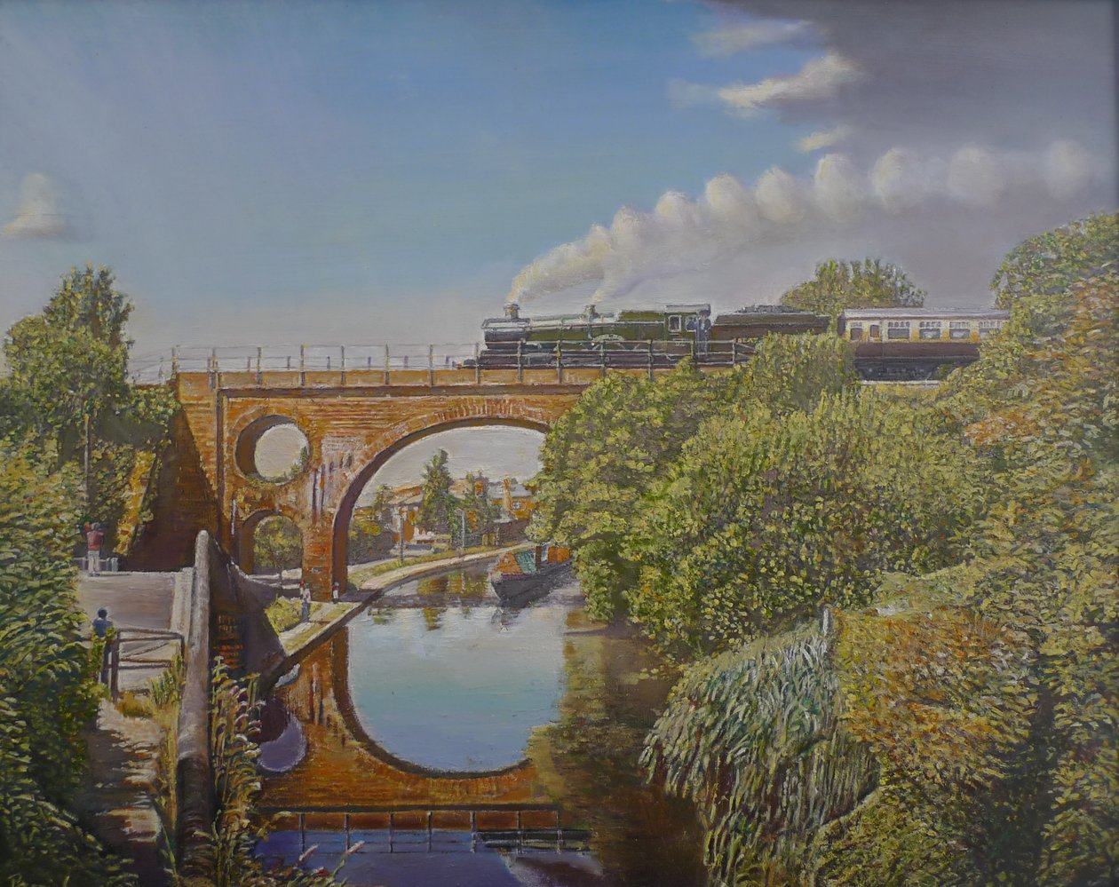 Przejazd kolejowy, 2008 autorstwa Kevin Guild of Railway Artist Parrish